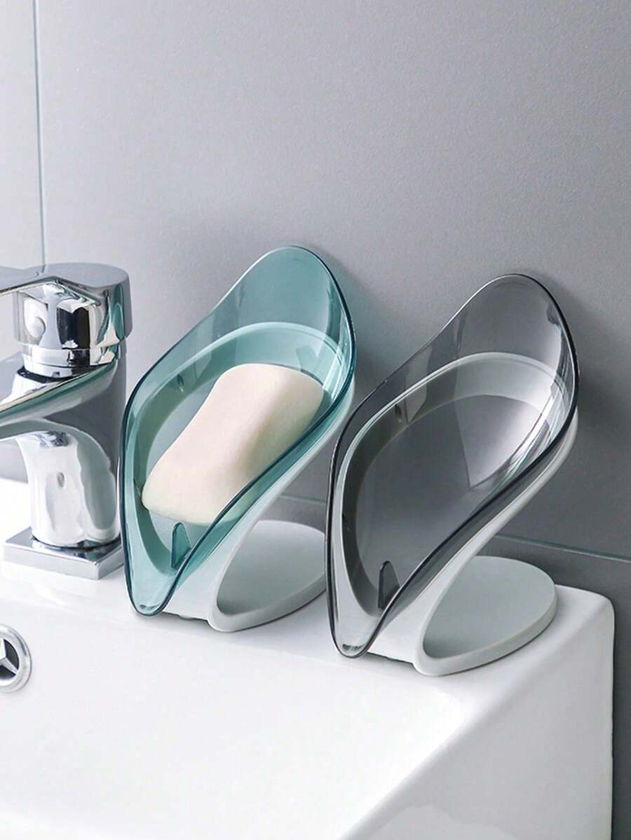 Khay đựng xà phòng hình lá, giá đỡ xà phòng hút chân không cho phòng tắm, hộp đựng xà phòng thoát nước sáng tạo dùng trong nhà. - nhiều màu - Xem 1