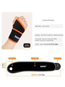 AOLIKES 1pc Sports Fitness Wrap Bandage, Adjustable Wrist Support For Weightlifting, Basketball - Multicolor - View 3
