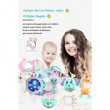 11 Piezas Kit de Juego para Bebés Divertidas Sonajas para Tamaño Ideal para Bebés pequeñas Manos.Juego de Sonajeros de Mano Caja de Regalo - Multicolor - Ver 7