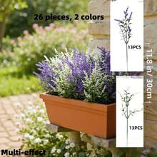 26pcs Artificial Lavender & Wheat Flower Garland, White + Purple, Plastic Fake Floral String Suitable For Outdoor Floral, Christmas Decor, Home Decor In Spring/Summer, Applicable For Outdoor Garden, Patio, Porch, Window Sill, Home Decor, Wedding, Farm Decor, Fade-Resistant, Hanging Style - Multicolor - View 13