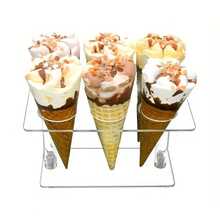 6-Tier Transparent Acrylic Conical Display Stand - Suitable For Ice Cream, Cake, Sushi And Spring Rolls - Durable And Easy To Clean Dessert Food Display Stand, Perfect For Bakery, Restaurant And Party Use - Multicolor - View 4