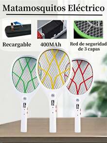 Electric Mosquito Racket, Rechargeable Repellent Racket, Three-Layer Encrypted Protective Net To Prevent Accidental Contact, High-Voltage Net For Rapid Mosquito Killing, Easily Repels Mosquitoes, Flies, And Other Flying Insects. Rechargeable And ,  And , Portable Handheld, Suitable For Home, Dorm, Outdoor Camping, Insect Exterminator, Electric Mosquito Racket - US A Type Plug(110-127V) - View 1