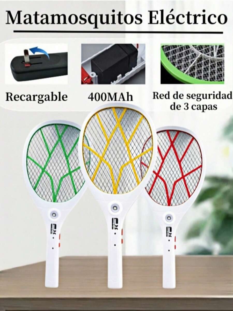 Electric Mosquito Racket, Rechargeable Repellent Racket, Three-Layer Encrypted Protective Net To Prevent Accidental Contact, High-Voltage Net For Rapid Mosquito Killing, Easily Repels Mosquitoes, Flies, And Other Flying Insects. Rechargeable And , And , Portable Handheld, Suitable For Home, Dorm, Outdoor Camping, Insect Exterminator, Electric Mosquito Racket - US A Type Plug(110-127V) - View 1