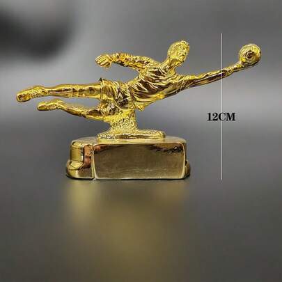 Shiny Pure Gold Plated Football Goalkeeper Trophy: Crafted With Exquisite Workmanship, Vividly Depicting The Dynamic Moment Of The Goalkeeper Diving To Make A Save. Pure Gold Plated Exterior, Luxurious And Eye-Catching. 12CM In Height, With A Delicate Proportion. Whether For Football Event Awards Or Collection, It Is An Excellent Choice To Showcase Glory.