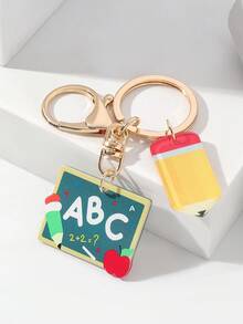 Graduation Season Pencil Keychain, Teacher's Day Gift Keychain, Apple Keychain, TEACHER English Pendant Gift - Multicolor - View 11