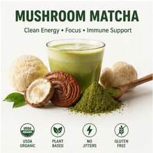 RZYE SUPERFOODS Mushroom Matcha Starter Kit, USDA Organic With 6 Adaptogenic Mushrooms And Ceremonial-Grade Matcha, Energy, Focus, Digestion, Immunity With Turkey Tail, Shiitake, Reishi - 3包 - 查看 3