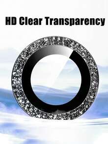 6pcs Black Glitter Camera Lens Protector Film Compatible With IPhone 17 Pro Max/17 Pro/17, 16 Plus/16/15 Pro/14/13/12/11. Anti-Scratch, Wear-Resistant, Anti-Drop. High-Definition Transparent, Perfect Fit, Shiny Luster, Precise Cutout Design, Easy Installation Without Edge Lifting, Phone Accessory, Compatible With Phone Cases, High-Quality Lens Decorative Protector Film For All Models. - Black - View 3