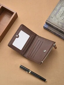 New Men's Short Zipper Wallet, Multi-Card Slots Large Capacity Card Holder Portable - Multicolor - View 4