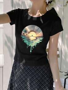 Women T-Shirts - Black - View 2