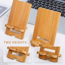 1pc Foldable Portable Bamboo Stand, Detachable & Adjustable Phone/Tablet Holder, Creative & Easy To Use, Compact & Lightweight Design, Suitable For Home Storage, Great For Phones And Tablets - A - View 8