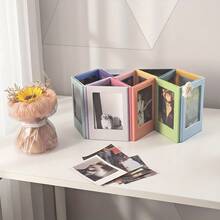 Marco de fotos magnético de 3 pulgadas estilo Ins, para fotos de pie, pegatinas para refrigerador, oficina y cocina, decoración de dormitorio de pareja, artículos pequeños - A - Ver 4
