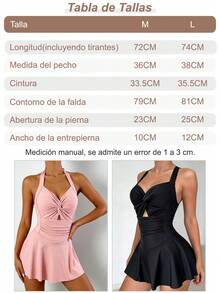 Traje de baño minimalista de una pieza para mujer, traje de baño de verano de una pieza para mujer, traje de baño que estiliza la figura para vacaciones en la playa, diseño de color liso, con pliegues en el pecho y los hombros, adecuado para vacaciones en la playa, fiestas en la piscina y fiestas en la playa. - Negro - Ver 6