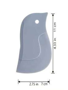 1/10pcs Scraper Oil Board, Penguin Soft Type Kitchen Oil Stain Scraper, Baking Tool, Smooth Like Butter! Rounded Design Prevents Scratches, Protects Enamel Pots, Dough Divider - Grey - View 8