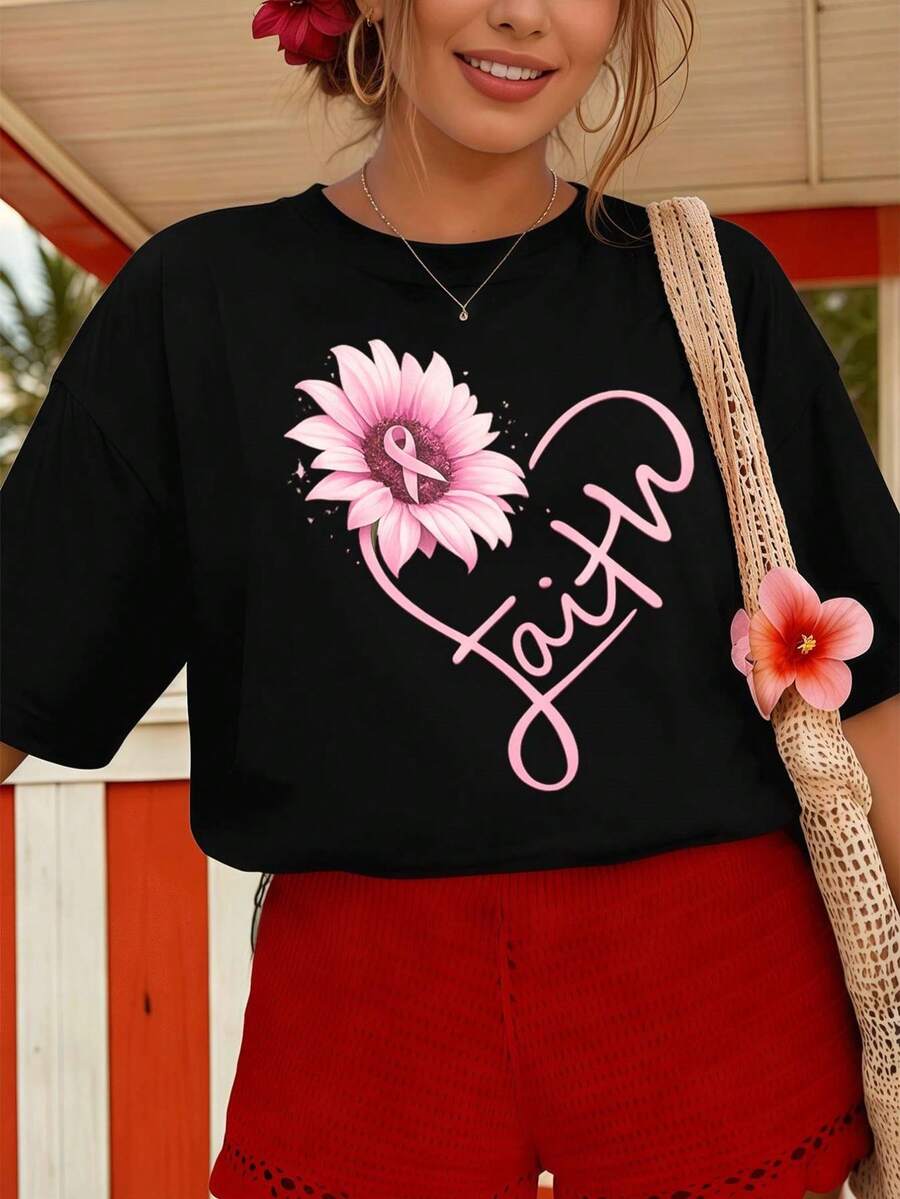 Dam-T-shirts - Svart - Visa 1