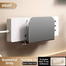 Caja ocultadora minimalista blanca para router WiFi, organizador de almacenamiento adhesivo para montaje en pared para módem, diseño estriado elegante, caja de gestión de cables con ventilación, soporte multifuncional para router WiFi, regleta, decoración del hogar amigable para sala de estar y dormitorio - Multicolor - Ver 13