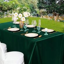60 X 102 Inch Satin Tablecloth, Rectangular Satin Tablecloth, Shiny Silk Tablecloth, Smooth Table Decor, Suitable For Wedding Party Events - Multicolor - View 8