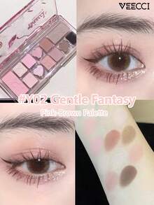 VEECCI 11-Color Ribbon Eyeshadow Palette, Long-Lasting And Smudge-Proof, Matte Shades With Low Saturation, Pearlescent Multi-Color Smooth And Radiant Finish, Create Natural Dimensional Eye Makeup, Suitable For Beginners - #Y02 Gentle Fantasy - View 2