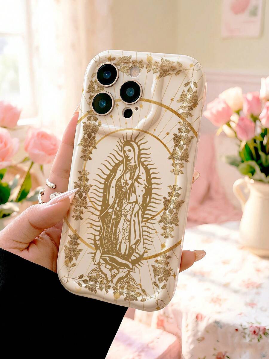 Ốp lưng điện thoại hình Đức Mẹ Guadalupe thiêng liêng, tương thích với iPhone 15/13/16 Pro Max/17 Pro Max/14/11/12, ốp bảo vệ nghệ thuật trang nhã, tương thích với Samsung Galaxy S24/S25/S23/A55/A54/S25 Ultra/A14/A15 - Nhiều màu - Xem 1