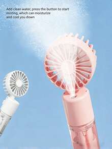 Mini Handheld Mist Fan, Portable Electric Fan, 2-Speed Adjustable, Desktop Fan Suitable For Summer, Humidifying & Cooling, Indoor/Outdoor Camping, Student Rechargeable Fan, 800mAh Long-Lasting Battery - A - View 7
