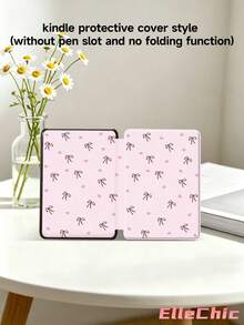 Pink Line Bowknot & Heart Pattern Protective Case Compatible With IPad Air 8(M4)2026(11-Inch), Air 4/5 10.9 Inch, 7/8/9th 10.2 Inch, Built-In Pencil Slot Compatible With Samsung Tab S6 10.4 Inch, Compatible With Kindle 11th Gen(2022/2024), Kindle Clara 2E, Clara Colour, Clara BW (6-Inch) And Libra Colour (7-Inch),Cute Girly And Stylish Design, Tablet Desktop Decor, Birthday And Holidays. - Multicolor - View 8
