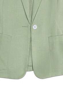 Blazer ligero de verano con cuello de contraste, uso casual/laboral, de 3/4 de manga para mujer - verde menta - Ver 5