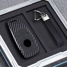 适用于 A、C、E、S、G 级 W177、W205、W213、X167、W222、CLA、GLE、GLB、GLS、AMG、迈巴赫的 ABS 碳纤维风格汽车钥匙壳保护套 - A款 - 查看 3