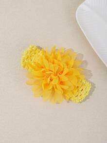 1/3/4pcs Girls Solid Color Breathable Chiffon Flower Headbands, Suitable For Daily Use - Multicolor - View 9