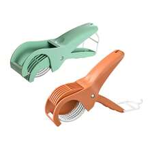 2pcs Stainless Steel Vegetable & Fruit Manual Slicer, Cucumber Salad, Banana Slicer Knife, Kitchen Tool Onion Chopper(Orange) - Orange - View 6