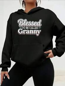 Women's Comfortable And Stylish Versatile Hooded Sweatshirt, Soft And Skin-Friendly Casual Pullover, Simple And Elegant Daily Top - 黑色 - 查看 2