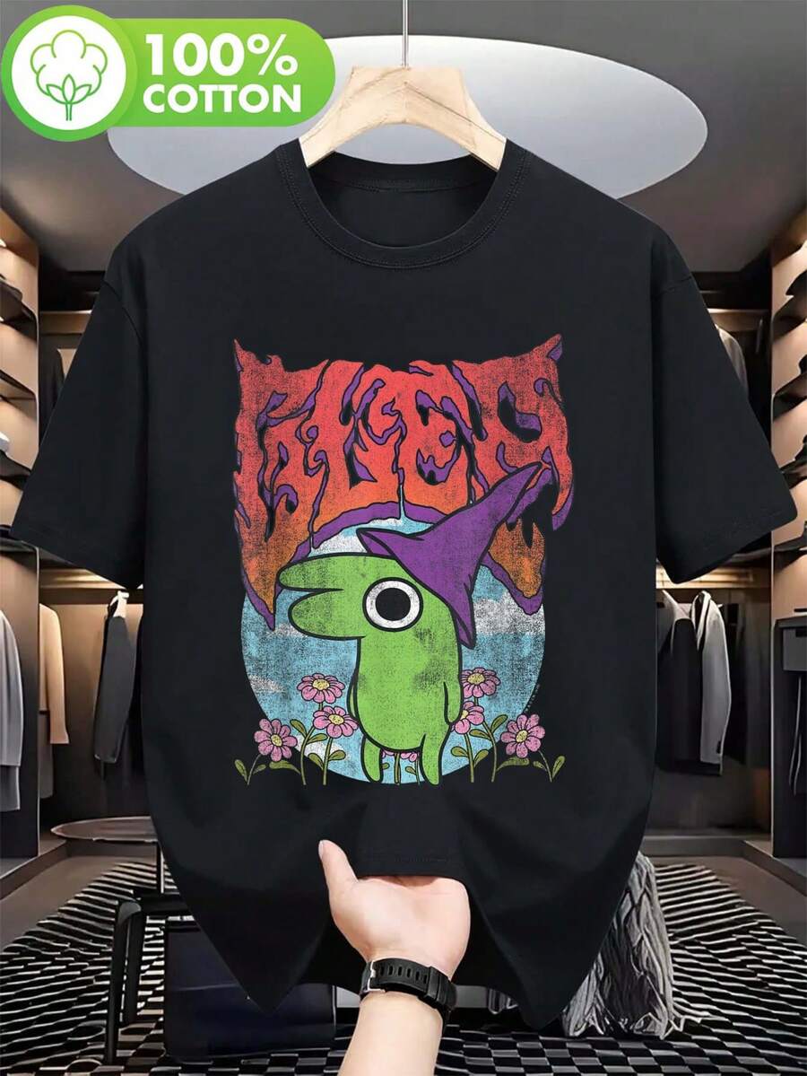 Estilo hip-hop actual 2025, versión cómoda y transpirable para estudiantes, diseño vintage con flores y amigos sonrientes, ideal para ejercicio, fiestas, reuniones y fitness, perfecto para regalar - Negro - Ver 1
