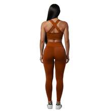 Combo Of 4 Sets Of Leggings, Gym Workout, Supplex Top And Pants A01 Plain - 藍-赤陶-綠-灰 - 查看 6