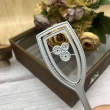 1件装酒杯金属切割模具，适用于卡片制作套装、压花纸模切、剪贴簿机、模板、收纳袋等用品 - 銀白色 - 查看 3