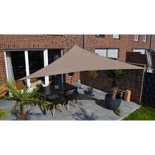 Homix - Toldo Vela de Sombra Triangular Impermeable para Exterior Jardín y Terraza, Protección Solar y Lluvia, Poliéster Resistente, Varios Tamaños Disponibles (2x2x2m / 4x4x4m), Color Marrón / Gris - Marrón - Ver 5