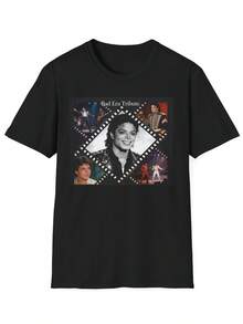 Camiseta con silueta camiseta con icónica pose de baile camiseta gráfica minimalista del Rey del Pop top de ropa urbana de calle regalo de leyenda - Negro - Ver 5