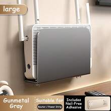 Caja ocultadora minimalista blanca para router WiFi, organizador de almacenamiento adhesivo para montaje en pared para módem, diseño estriado elegante, caja de gestión de cables con ventilación, soporte multifuncional para router WiFi, regleta, decoración del hogar amigable para sala de estar y dormitorio - Multicolor - Ver 14