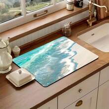 1pc Kitchen Counter Wildflower Pattern Absorbent Non-Slip Mat, Heat Resistant Pad For Coffee Bar Decor, Dining Table Decor, World Cup Party Home Decoration - Lounge Chair Island - View 6