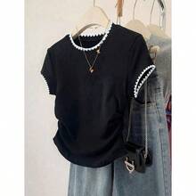 3pcs Women Summer Casual Solid Color Tops, Fashion Minimalist Style, Suitable For Sports, Outdoor, Back To School, Pink, Apricot, Brick Red, Women T-Shirts - 多色-5 - 查看 6