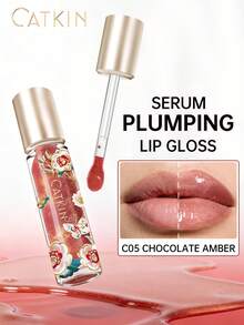 CATKIN Plumping Lip Gloss, Moisturizing And Tinting, Makes Lips Fuller, Non-Sticky, Glossy Finish, Long-Lasting Hydration C05 Chocolate Amber - C05 Chocolate Amber - View 2