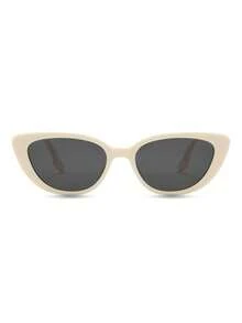 1 Cặp kính mắt mèo gọng nhựa màu nâu trơn kiểu retro dành cho nữ, phù hợp để đeo hàng ngày. - màu trắng ngà - Xem 5
