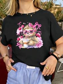 Dam-T-shirts - Svart - Visa 1