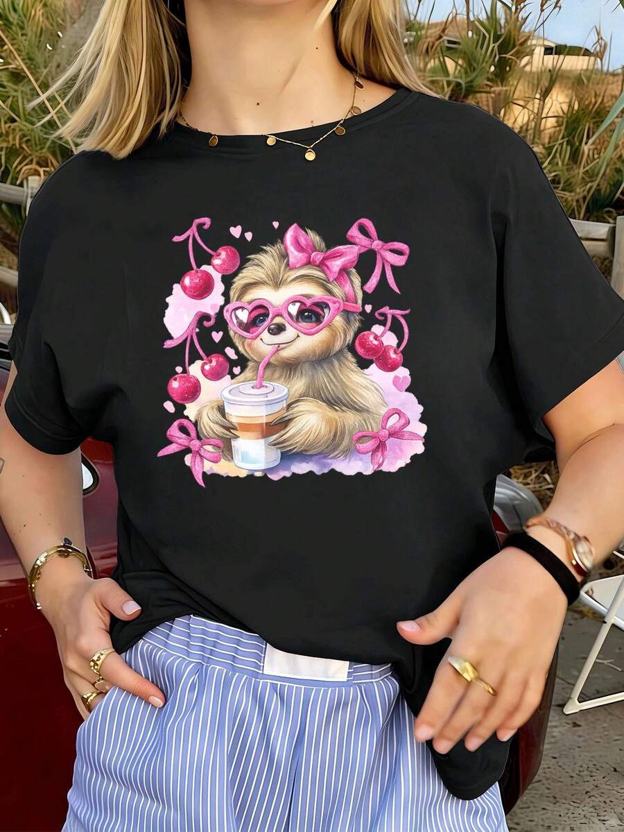 Dam-T-shirts - Svart - Visa 1