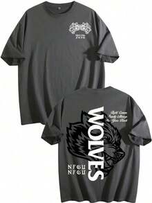 1230g Vintage Washed Round Neck Short Sleeved Shirt, Tiger Double-Sided Print, Running-Shirt, Street Short Sleeved Shirt, Vintage Gym Sportswear, Men's-Shirt - Style 11 - View 9