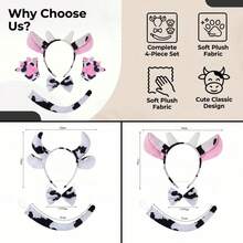 New Arrival Stylish Simple Versatile Exaggerated Cute Animal Cow Horn Ear Headband, Fashionable Headdress For Party, Stage Performance, Cosplay, Makeup, Prop - Dairy Cow - View 9