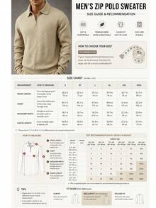 Men's Spring/Autumn Casual Polo Shirt With Collar & Zipper | Herringbone Jacquard, Knit Sweatshirt Silhouette, Essential For Vacation & Everyday Casual Wear, Ideal Boyfriend Gift (Note: European & American Sizes Run Large, Choose One Size Down Based On Your Body Type) - Grey - View 7