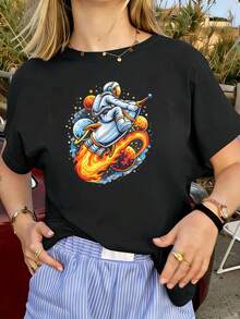 Dam-T-shirts - Svart - Visa 1