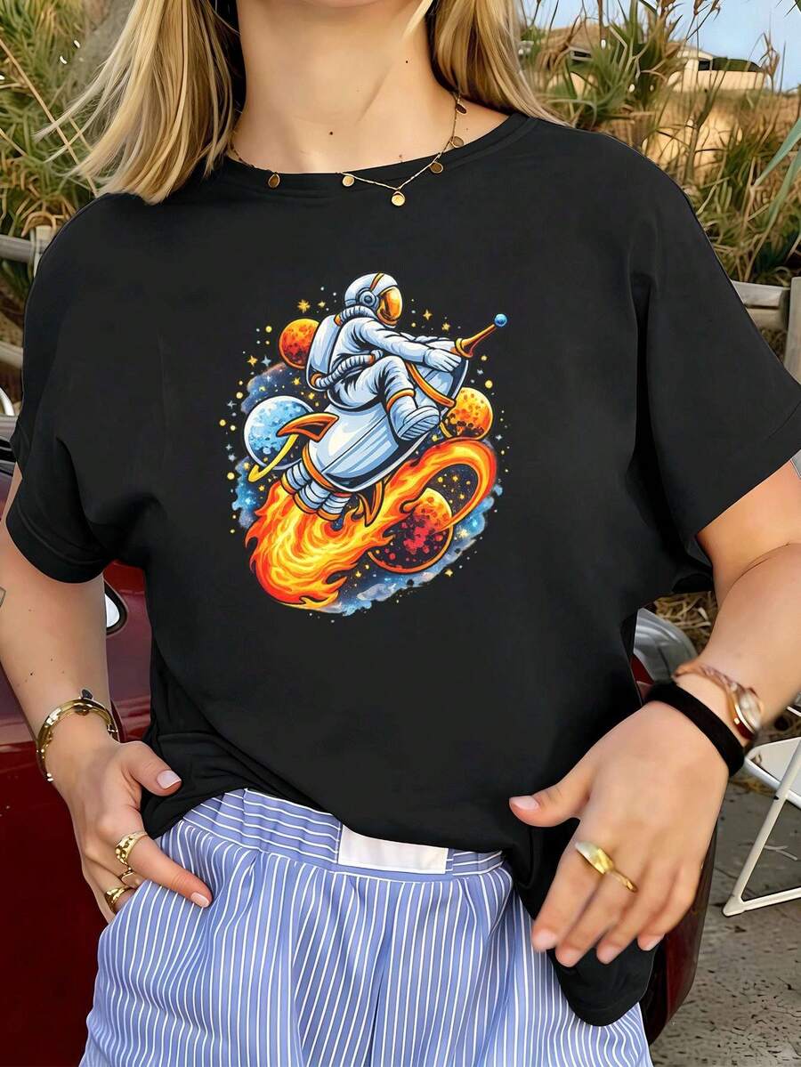 Dam-T-shirts - Svart - Visa 1