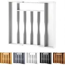 Stozle Expandable Silverware Organizer, Food Cutlery Flatware Organizer, Kitchen Utensil Drawer Organizer, Adjustable Silverware Holder For Spoons Forks Knives - White - View 10
