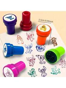 Bộ 12 con dấu phần thưởng chủ đề Stitch, đồ thủ công tự làm, quà tặng sinh nhật cho bé trai và bé gái. - Xem 8