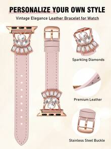 1件超細纖維手錶錶帶，適用於女性與男性，兼容 38mm、40mm、41mm、42mm、44mm、45mm、46mm、49mm - S11/10-42mm 亮面金屬扣，超薄舒適且防汗 - 優雅時尚手錶錶帶，適合商務、約會、婚禮、派對與日常穿著 - 可愛禮物，高品質替換手錶錶帶配件 - 粉皮玫瑰金扣 - 查看 3