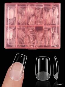 240Pcs Square/Almond/Coffin Nail Tips, Pre-Shaped Acrylic Nail Tips, Semi-Matte Full Cover Nail Tips,Clear Gel Press-On Fake Nails, For Nail Extension, Home DIY Manicure - Multicolor - View 15
